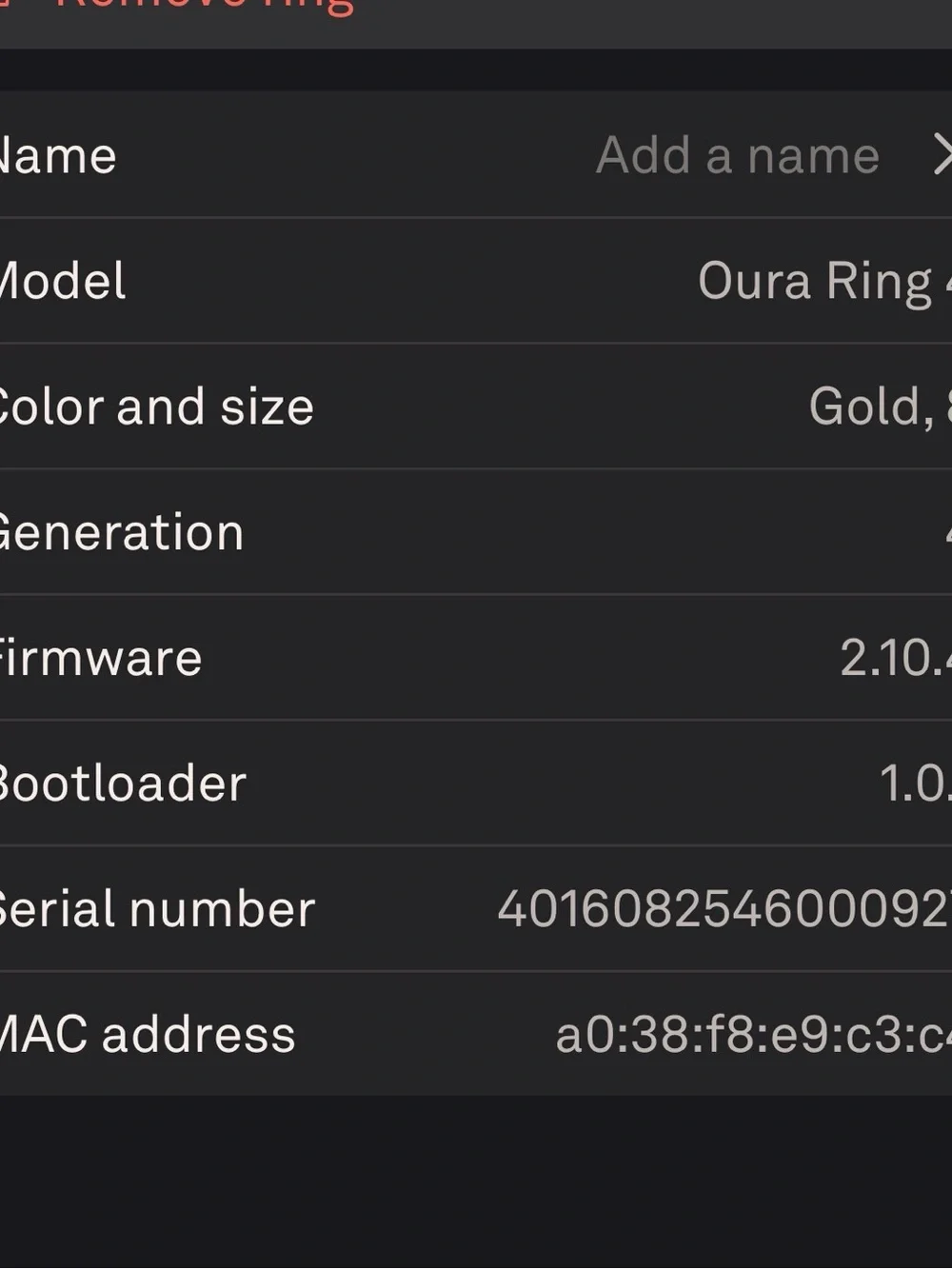 Gold Oura Ring 4 (size 8)